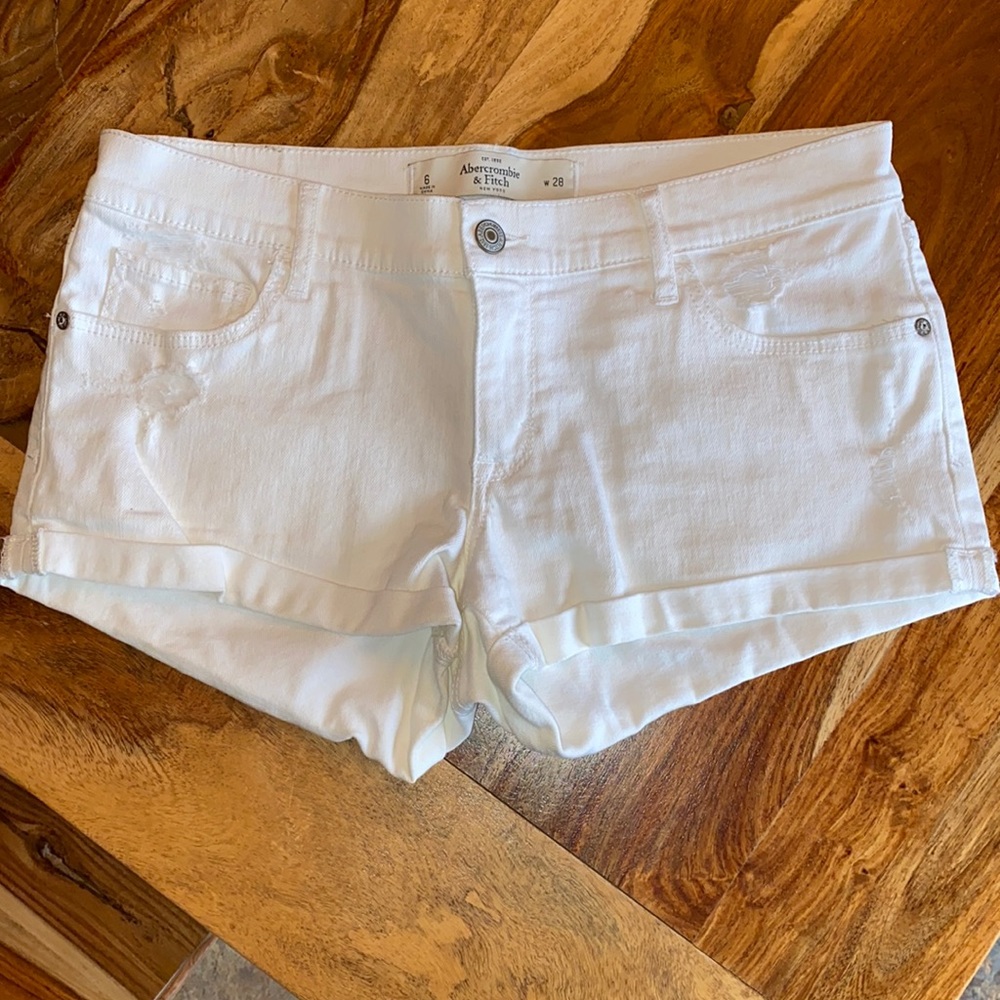 Abercrombie & Fitch White Jean Shorts